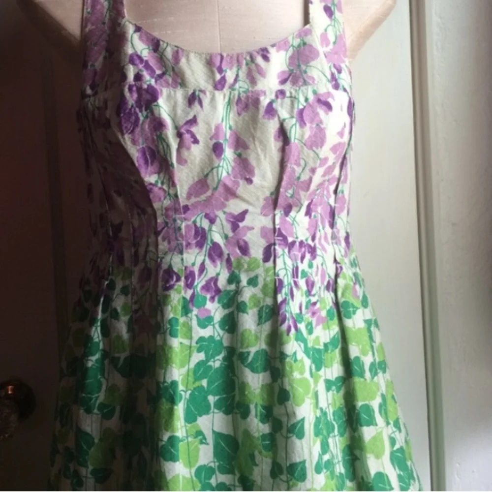 OPEN TO OFFERS Anthropologie Maeve Wisteria Halter Floral Dress - Picture 3 of 5